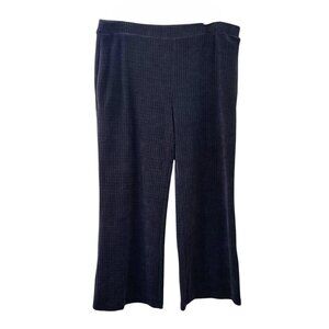 Marla Wynne Ottoman-Knit Pants, Size 1X, Inky Blue